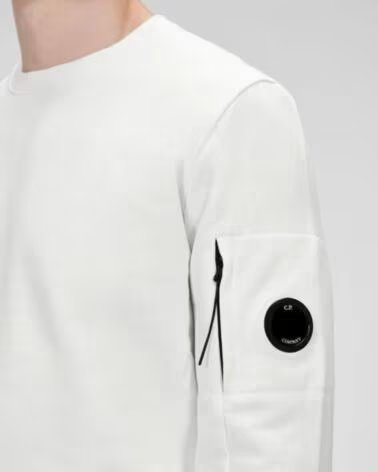 SUDADERA CP COMPANY DIAGONAL RAISED FLEECE CREW NECK BLANCO WHITE