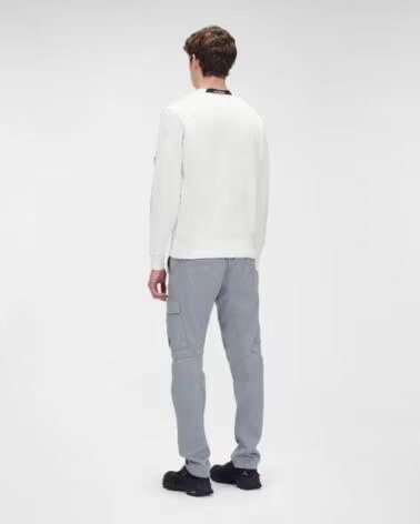 SUDADERA CP COMPANY DIAGONAL RAISED FLEECE CREW NECK BLANCO WHITE
