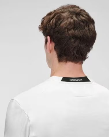 SUDADERA CP COMPANY DIAGONAL RAISED FLEECE CREW NECK BLANCO WHITE