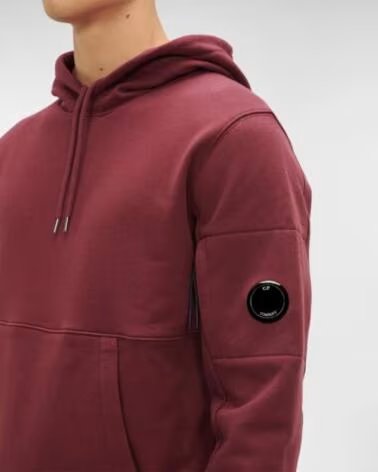 CP COMPANY KAPUZENSWEATSHIRT DIAGONAL RAISED FLEECE PORT ROYAL RED BURGUNDY