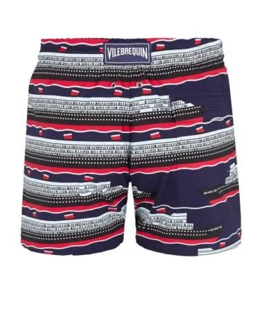 VILEBREQUIN SHORT DE BAIN MOORISE STRETCH CRUISE LINES MIDNIGHT BLUE MULTICOLOR