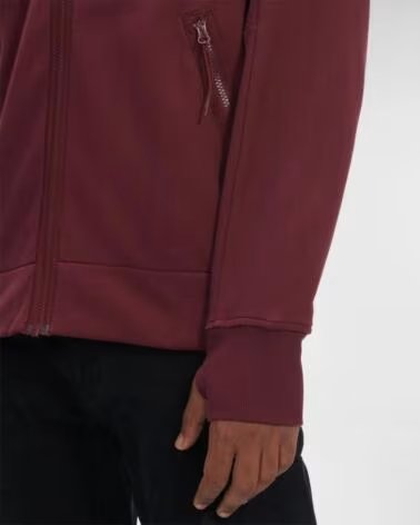 CP COMPANY KAPUZENPULLOVER DIAGONAL RAISED FLEECE GOGGLE PORT ROYAL RED BURGUND BURGUNDY
