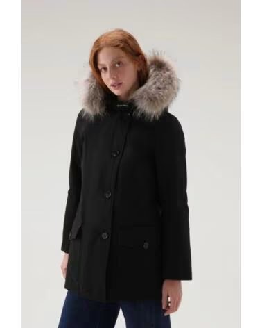WOOLRICH PARKE FEMME ARCTIC EN RAMAR AVEC GARNITURE EN FOURRURE AMOVIBLE NOIR BLACK
