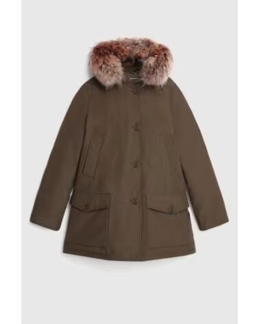 WOOLRICH PARKA ARCTIQUE FEMME EN RAMAR AVEC GARNITURE EN FOURRURE AMOVIBLE VERT FONCÉ DARK GREEN