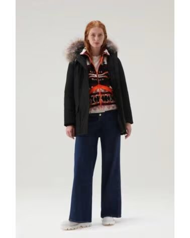 WOOLRICH PARKE FEMME ARCTIC EN RAMAR AVEC GARNITURE EN FOURRURE AMOVIBLE NOIR BLACK