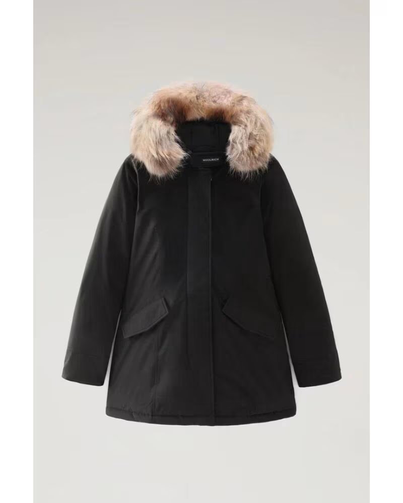 WOOLRICH DAMEN LUXURY ARCTIC PARKA MIT ABNEHMBAREM PELZ SCHWARZ BLACK