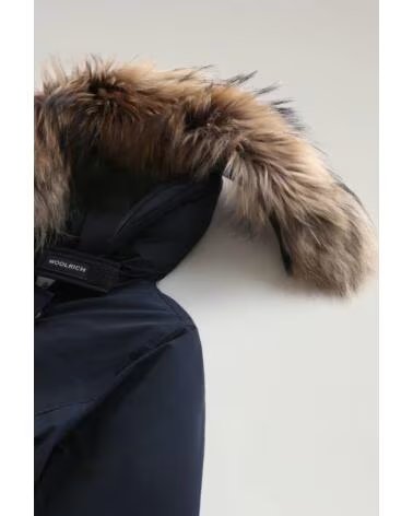 PARKA LUXURY ARCTIC DA DONNA CON PELLICCIA RIMOVIBILE WOOLRICH MELTON BLUE REP