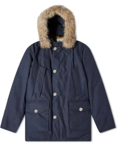 WOOLRICH PARKA ARCTIQUE EN RAMAR AVEC BORDURE EN FOURRURE AMOVIBLE MELTON BLUE REP