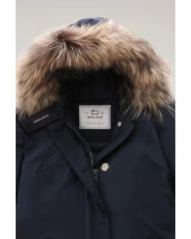 PARKA LUXURY ARCTIC DA DONNA CON PELLICCIA RIMOVIBILE WOOLRICH MELTON BLUE REP