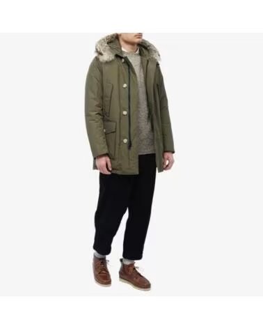 WOOLRICH PARKA ARCTIQUE EN RAMAR AVEC GARNITURE EN FOURRURE AMOVIBLE DARK GREEN