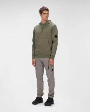 SWEATSHIRT COM CAPUZ CP COMPANY DIAGONAL RAISED FLEECE THYME GREEN SAGE