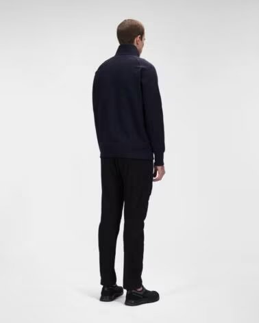 CP COMPANY DIAGONAL RAISED FLEECE STEHKRAGEN SWEATSHIRT TOTAL ECLIPSE BLUE NAVY