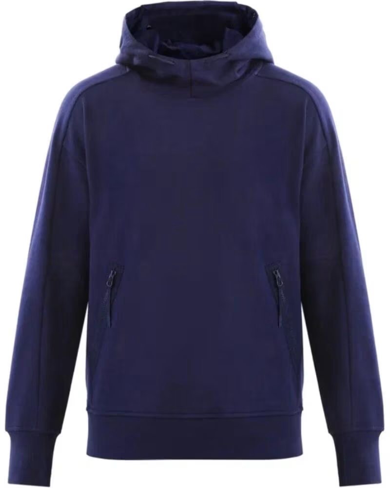 CP COMPANY KAPUZENPULLOVER MIT BRILLE DIAGONAL RAISED FLEECE MEDIEVAL BLUE NAVY