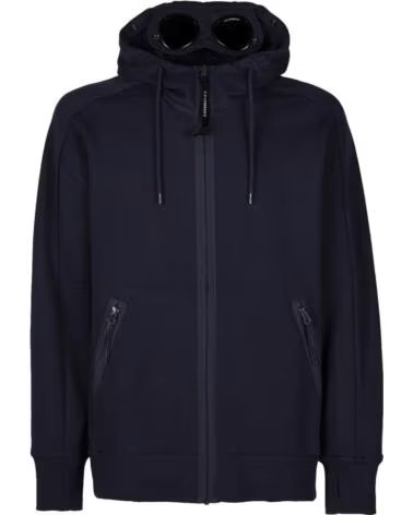 SWEATSHIRT COM CAPUZ CP COMPANY DIAGONAL RAISED FLEECE GOGGLE TOTAL ECLIPSE NAVY