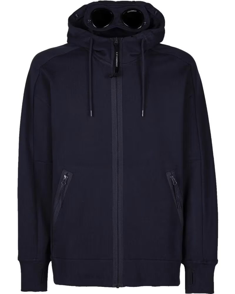 SWEATSHIRT COM CAPUZ CP COMPANY DIAGONAL RAISED FLEECE GOGGLE TOTAL ECLIPSE NAVY