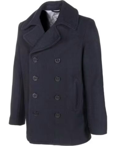 SCHOTT NYC MANTEAU CABAN SLIM FIT MADE IN USA NAVY