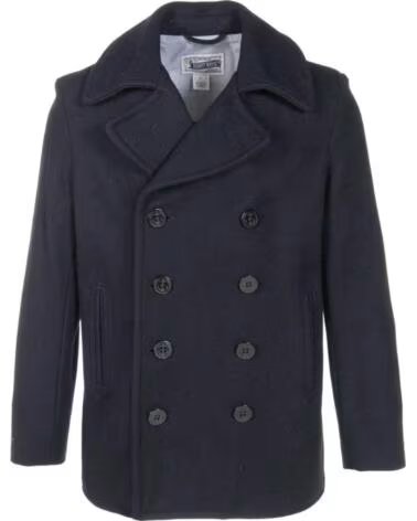 SCHOTT NYC MANTEAU CABAN SLIM FIT MADE IN USA NAVY
