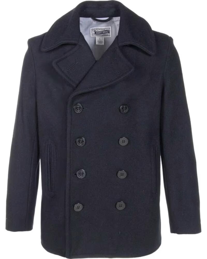 SCHOTT NYC MANTEAU CABAN SLIM FIT MADE IN USA NAVY