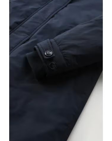 PARKA LONGUE FEMME WOOLRICH AVEC FOURRURE EN CACHEMIRE MELTON NAVY