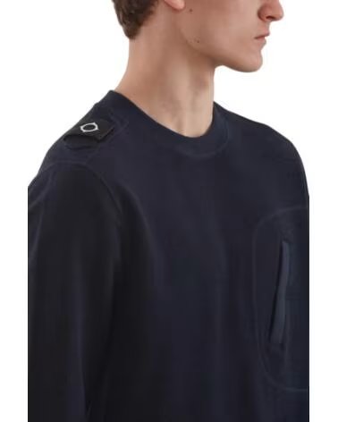 MASTRUM REV LOOPBACK CREW SWEAT PULLOVER NAVY