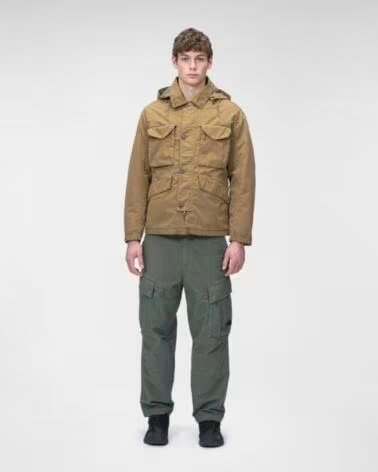 CP COMPANY 50 FILI RUBBER GOGGLE JACKET CUMIN BRAUN BROWN