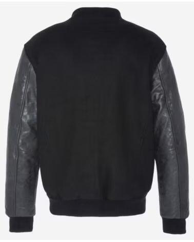 VESTE SCHOTT NYC VARSITY EN CUIR DE VACHETTE BLACK