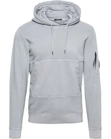 SUDADERA CP COMPANY COTTON FLEECE RESIST DYED CON CAPUCHA GRIS GREY