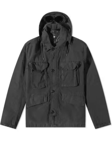 CP COMPANY 50 FILI RUBBER GOGGLE JACKET BLACK