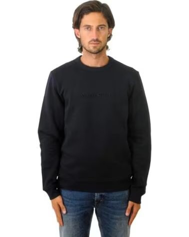 SWEAT-SHIRT DE LUXE EN COTON À COL ROND WOOLRICH NAVY