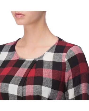 ROBE EN GAZE DE LAINE À CARREAUX WOOLRICH RED