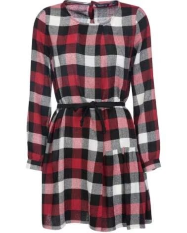 ROBE EN GAZE DE LAINE À CARREAUX WOOLRICH RED