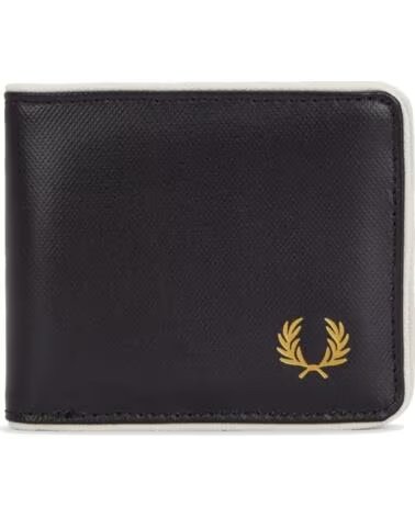 FRED PERRY Cartera negra coated poly billfold wallet NEGRO