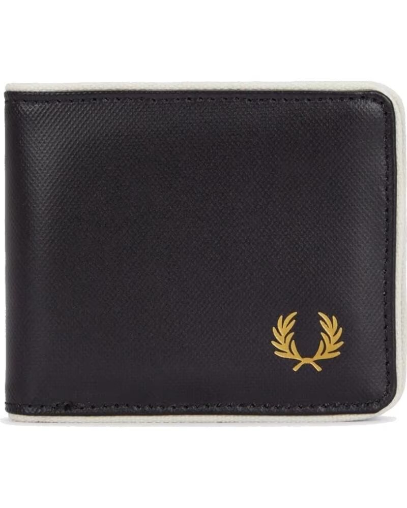 FRED PERRY Cartera negra coated poly billfold wallet NEGRO