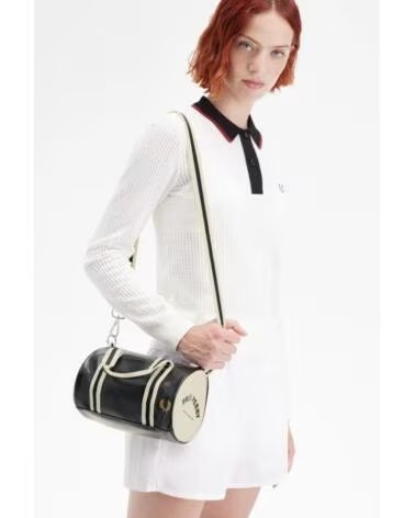 BORSA FRED PERRY CLASSIC MINI BARREL BAG NERA BLACK