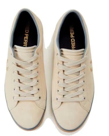 FRED PERRY BASELINE CANVAS B2349 303 SNOW WHITE BEIGE