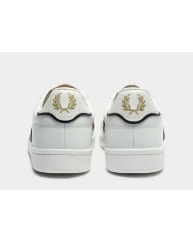 SNEAKER FRED PERRY B721 LEATHER SIDE PANEL PORCELLANA WHITE