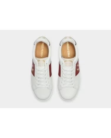 SNEAKER FRED PERRY B721 LEATHER SIDE PANEL PORCELLANA WHITE