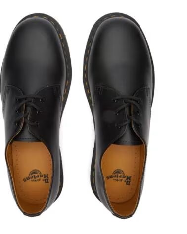 DR MARTENS 1461 59 BLACK SMOOTH SAPATOS DE COURO PRETO