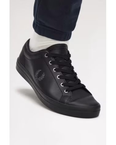 BASKETS FRED PERRY BASELINE LEATHER B1306 NOIR BLACK