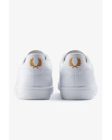 BASKETS FRED PERRY B721 LEATHER B6312 BLANCES ET DORÉES WHITE