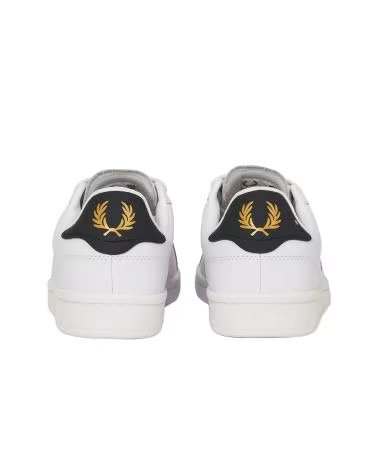 SAPATILHAS FRED PERRY B721 LEATHER B6312 BRANCO MARINHO WHITE