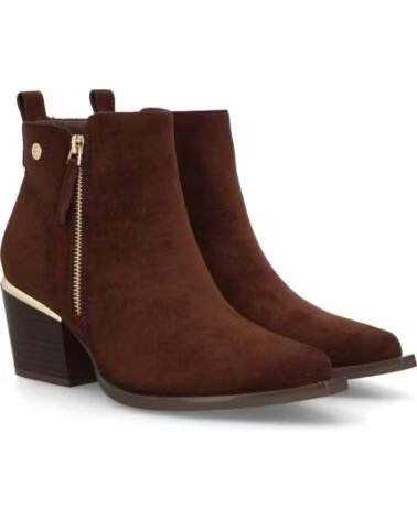 SPORT3PUNTO0 1986-22 BRAUNE WILDLEDER-STIEFELETTEN MIT REISSVERSCHLUSS UND METALLDETAIL VARIOS COLORES