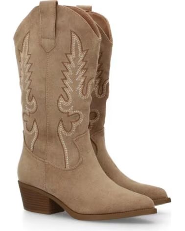 BOTAS ALTAS ESTILO COWBOY SPORT3PUNTO0 YY-105 KAKI CON BORDADOS VARIOS COLORES