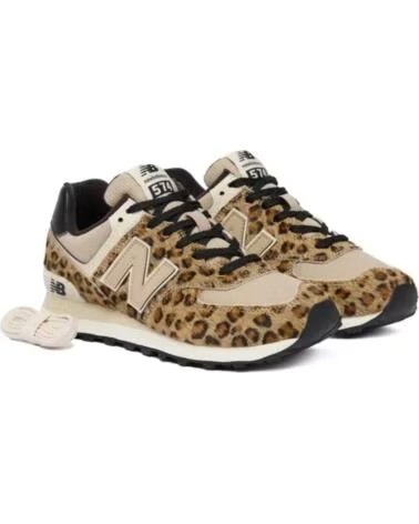 NEW BALANCE W574PN SNEAKER BRAUN ANIMAL PRINT DAMEN