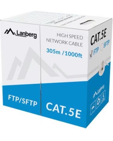 LANBERG Bobina cat 5e ftp rj45 solido cobre fluke tested awg24 305m gris