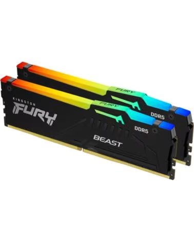 KINGSTON Memoria ram ddr5 16gb 2x8gb - 5200mhz - pc5 41600 - fury beast rgb - cl40 - 1 25v