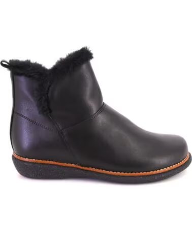 VALERIAS 2873 BOTINES DE MUJER DE PIEL EN COLOR NEGRO CON BORREGUITO