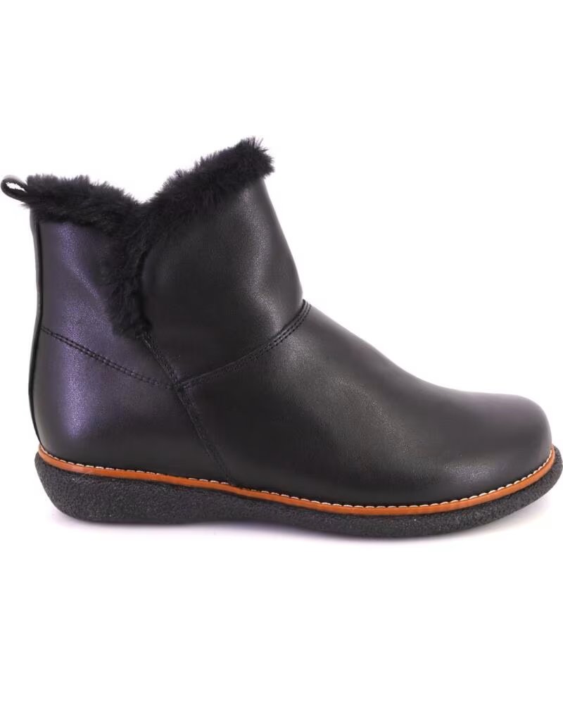 VALERIAS 2873 STIVALETTI DA DONNA IN PELLE NERA CON PELO NEGRO
