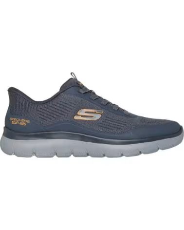 SKECHERS 233047 HERREN FREIZEITSCHUHE HANDS FREE SLIP-INS SUMMITS TOP RATE GRAU UND ORANGE GRIS Y NARANJA