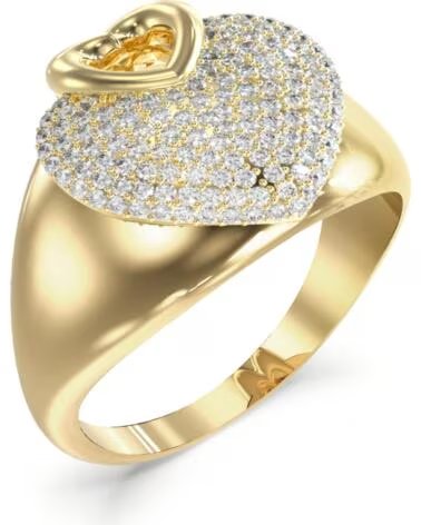 ANILLO DE MUJER GUESS JUBR05215JWYG54 DORADO CON CRISTALES Y CORAZÓN